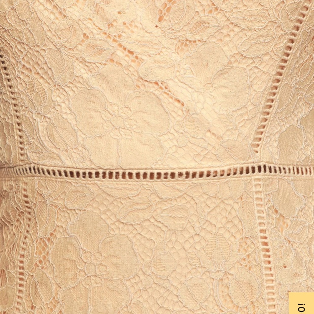 Lulus Beige Lace Ruffle Mini Dress - Picture 6 of 6